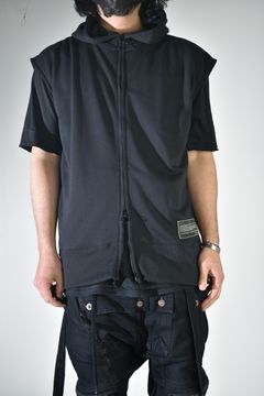 No Sleeve Zip Hoodie"Black" / ノースリーブジップフーディ"ブラック"