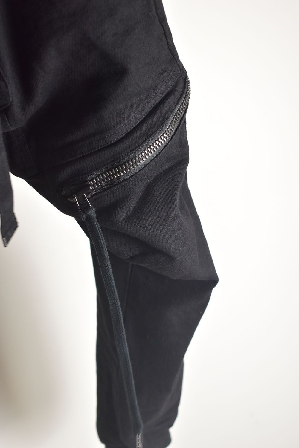 Stretch Denim Salopette Pocket Cargo Jogger Pants "Black" / ストレッチデニムサロペットポケットカーゴジョグパンツ"ブラック"