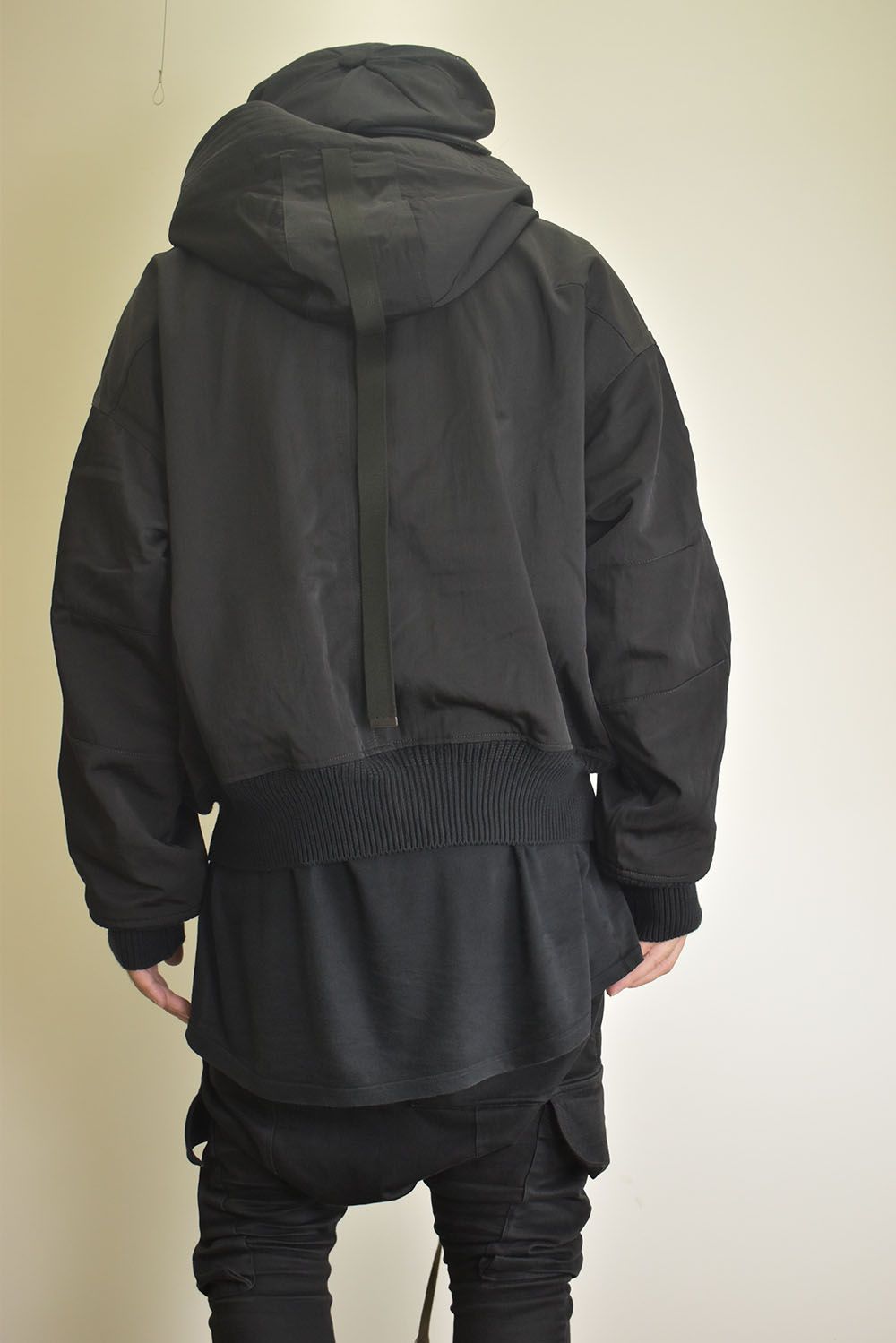 Nylon Wool Twill Hooded Jacket"Black" / ナイロンウールツイルフーデッドジャケット"ブラック"