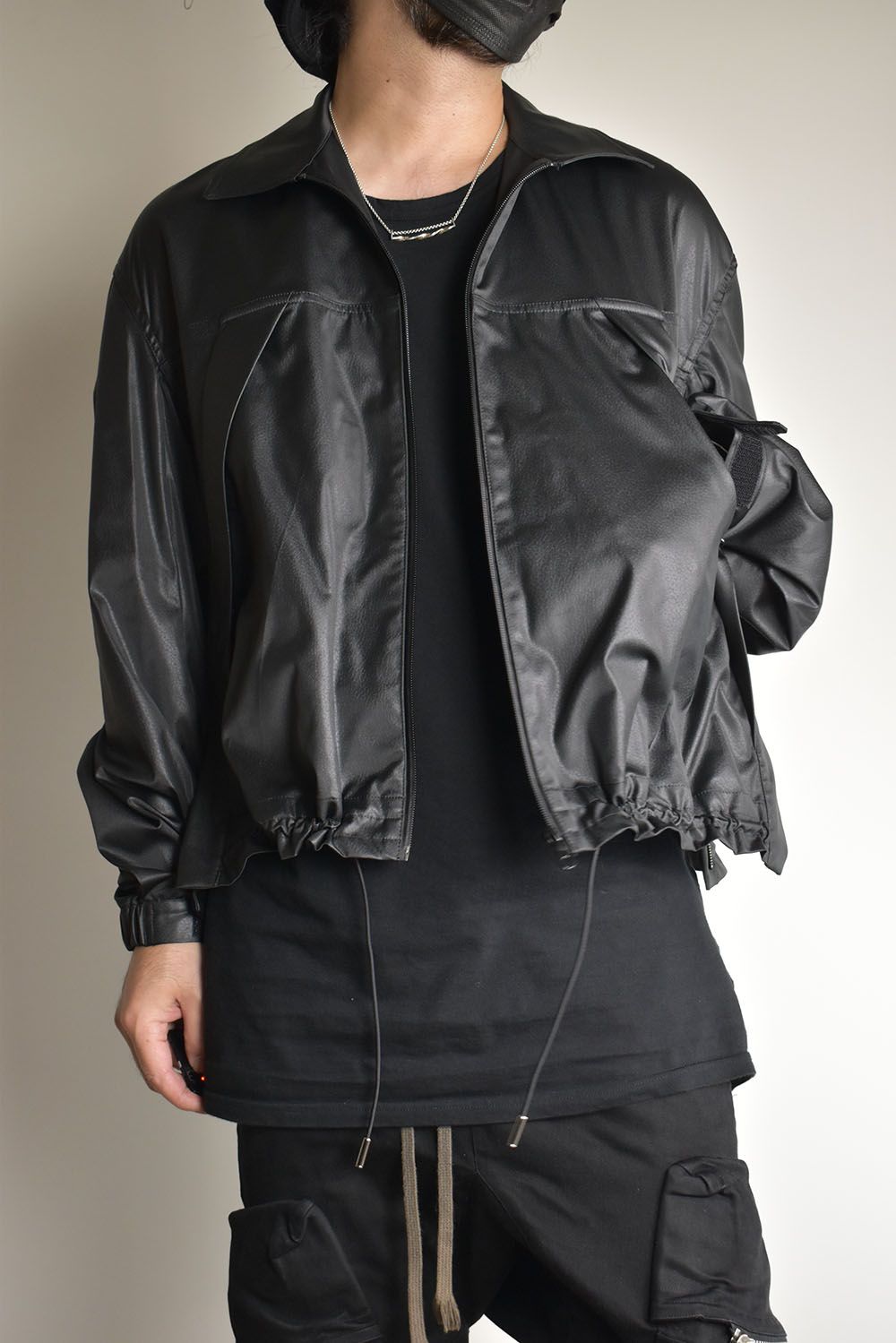 Fake Fake Leather Flight Jacket"Black"/フェイクフェイクレザーフライトジャケット"ブラック"