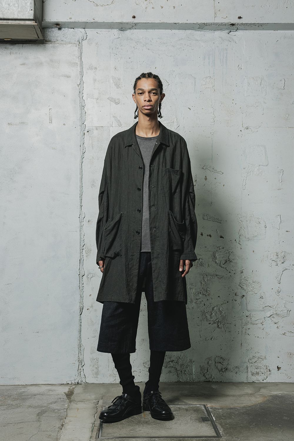 Pigmented Viera Shop Coat"Charcoal" / 顔料刷りビエラショップコート"チャコール"