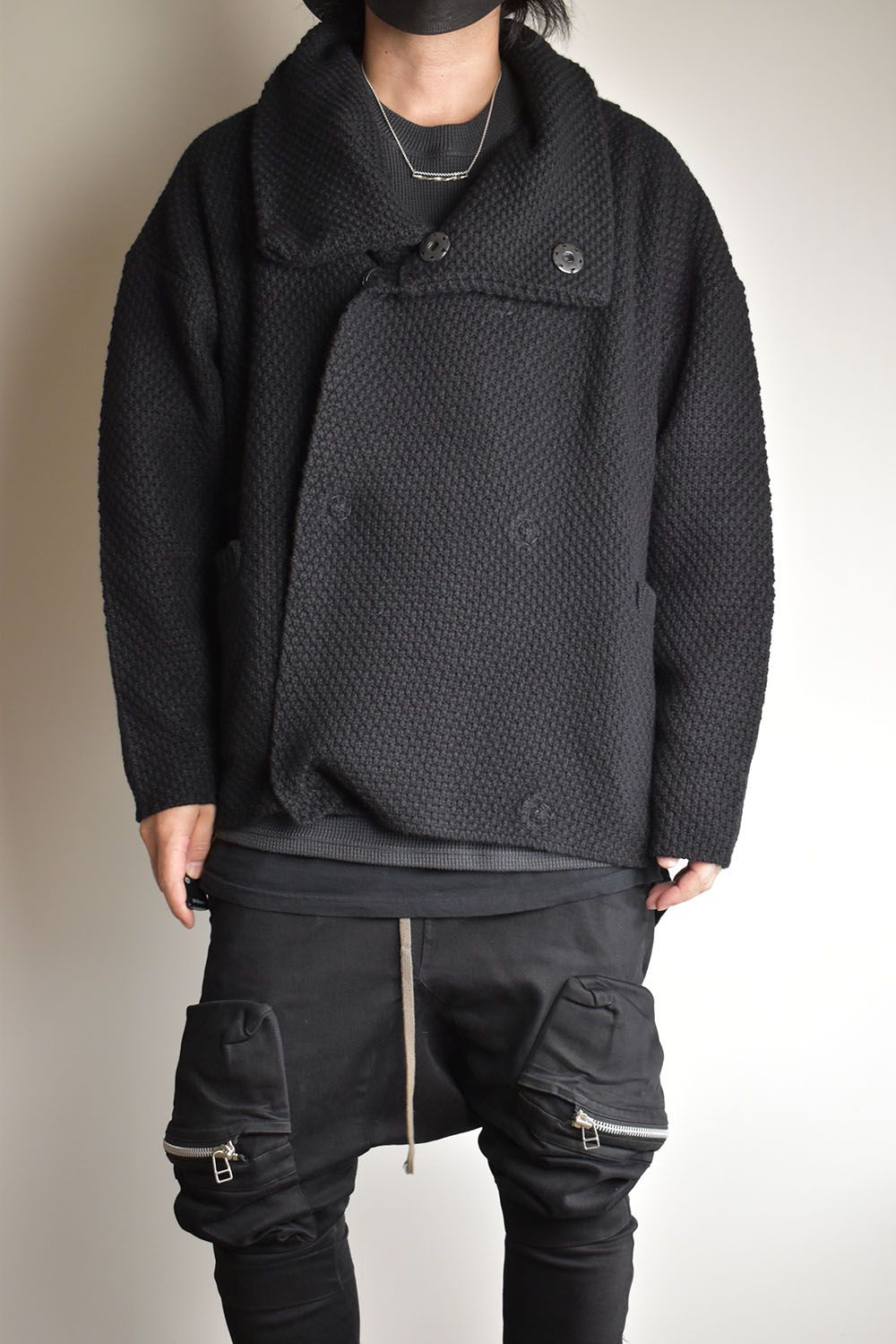 1.5G Snap Cardigan "Black" / 1.5Gスナップカーディガン"ブラック"