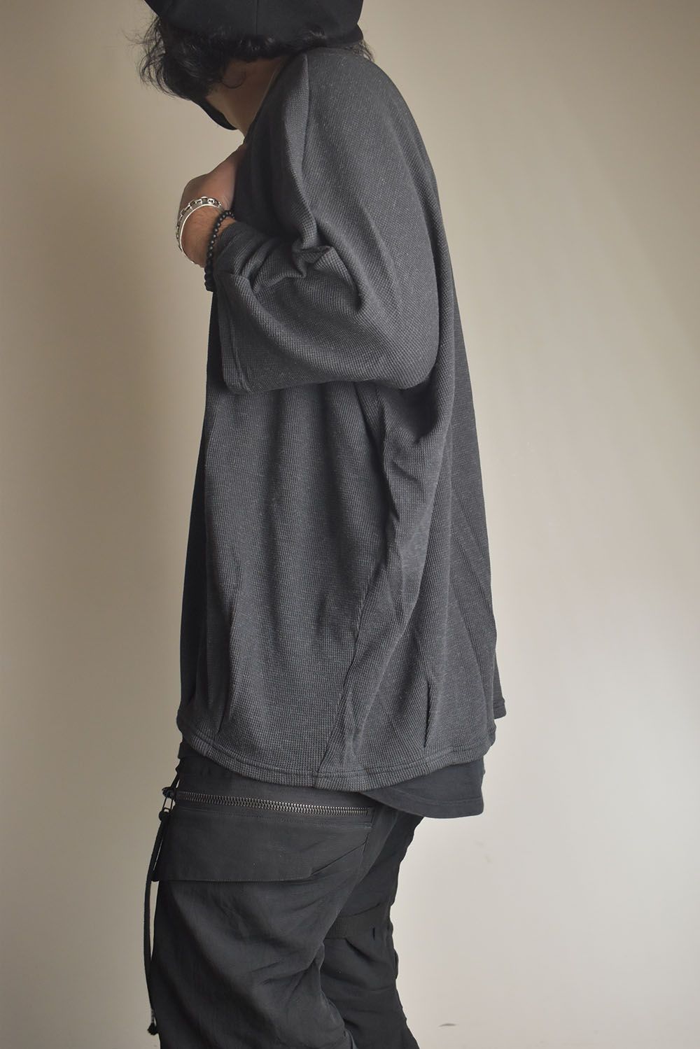 Waffle Dolman Tee"Charcoal" / ワッフルドルマンTee"チャコール"