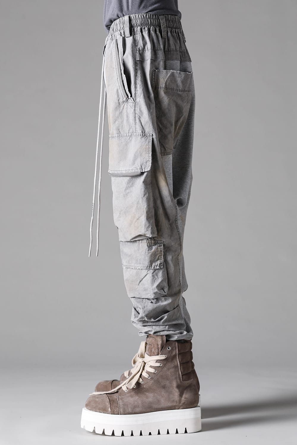 《2027SS先行予約》Vintage Cargo Sarrouel Easy Pants "Black × Brown / Grey × L.Grey / Ivory" / ヴィンテージカーゴサルエルイージー"パンツ"ブラック×ブラウン / グレー×ライトグレー / アイボリー"