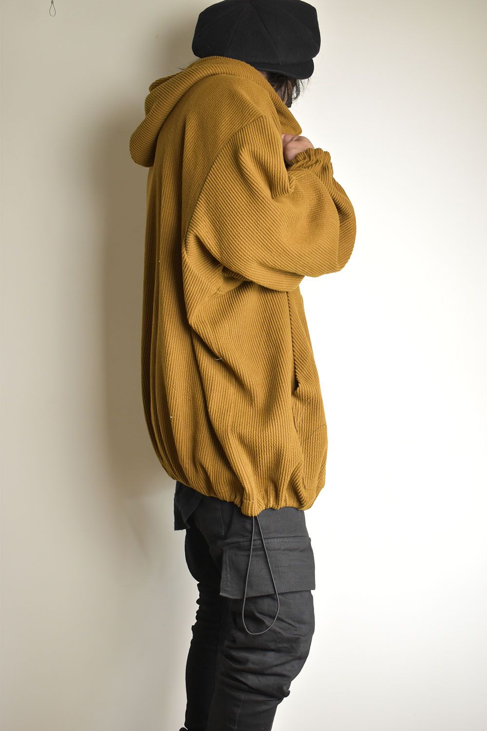 Kint Corduroy Hoodie"Camel" / ニットコーデュロイフーディ"キャメル"