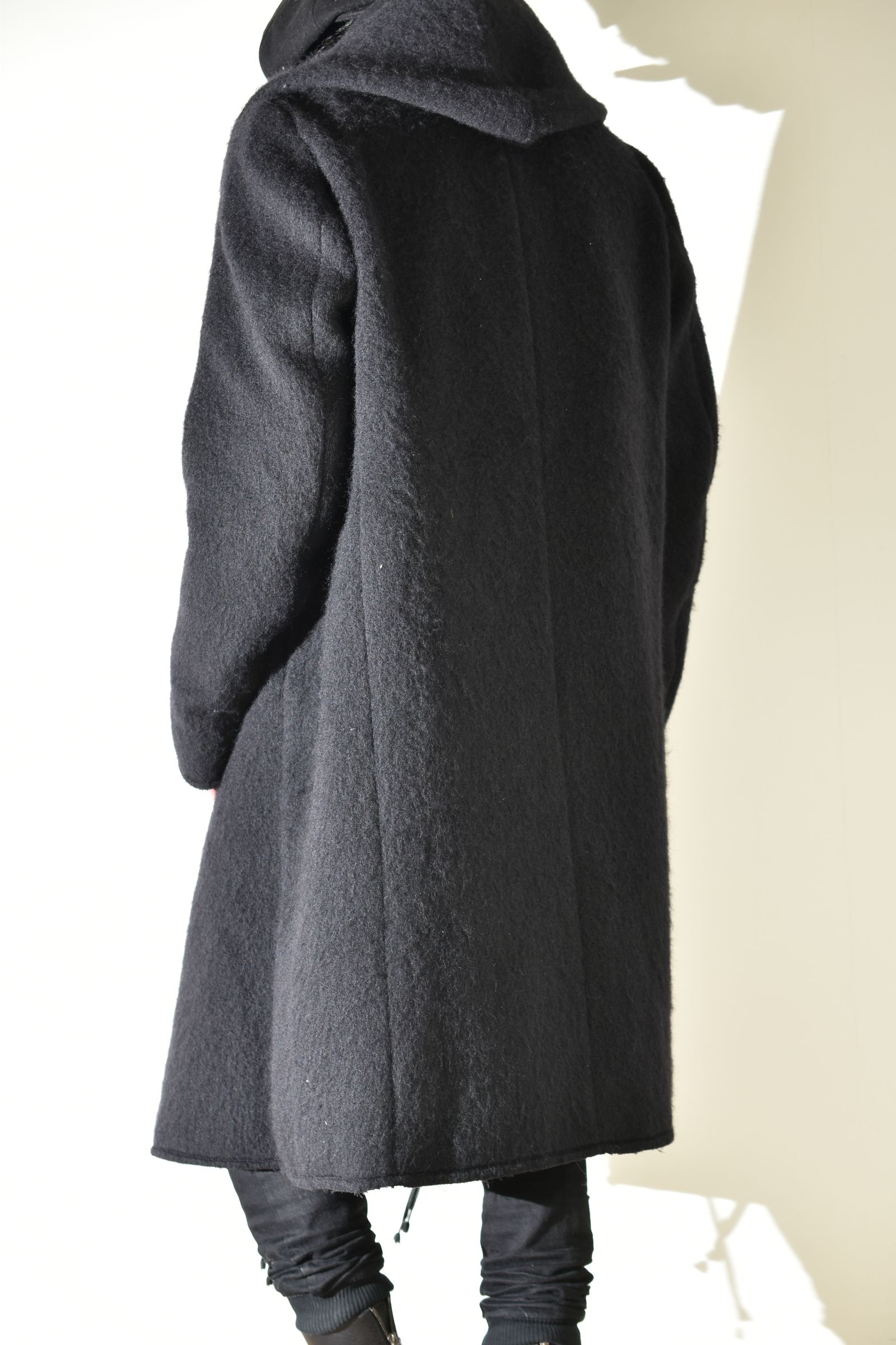 Shawl Collar Hoodie Coat "Black" / ショールカラーフーディコート"ブラック"