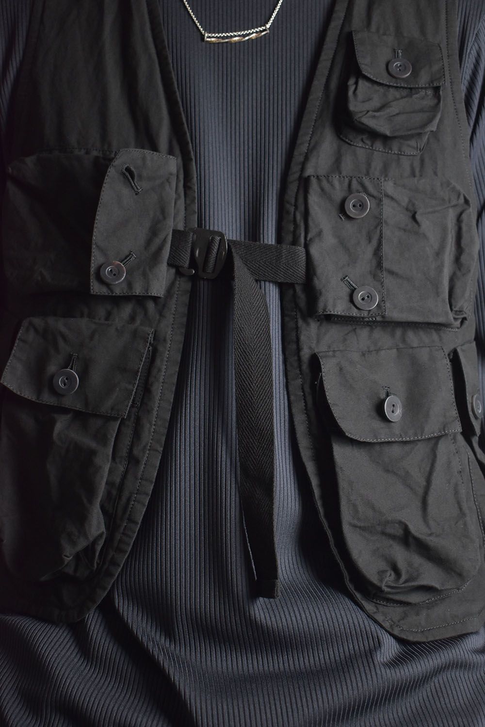 GARMENT DYED MULTI POCKET VEST"Black"/ガーメントダイマルチポケットベスト"ブラック"