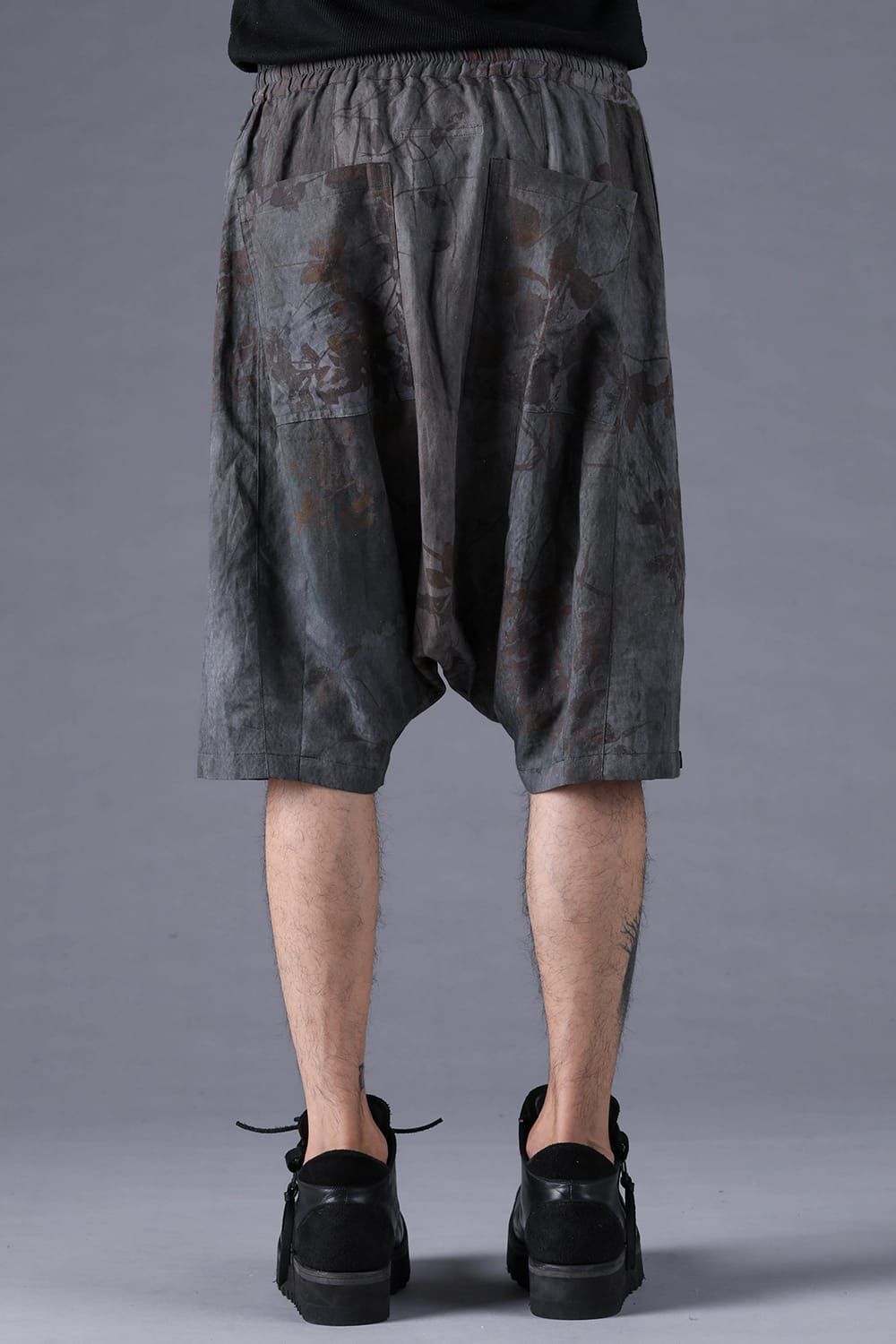 《2027SS先行予約分》Inkjet-Printed Sarrouel Shorts"Charcoal" / インクジェットプリントサルエルショーツ"チャコール"