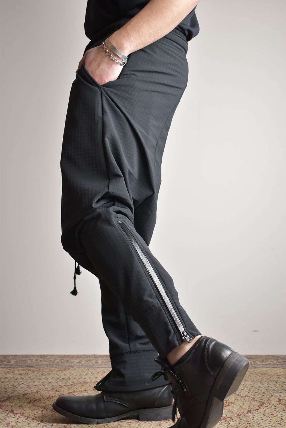 Storm Fleece Low Crotch Sarrouel Pants"Balck"/ストームフリースロークロッチサルエルパンツ"ブラック"