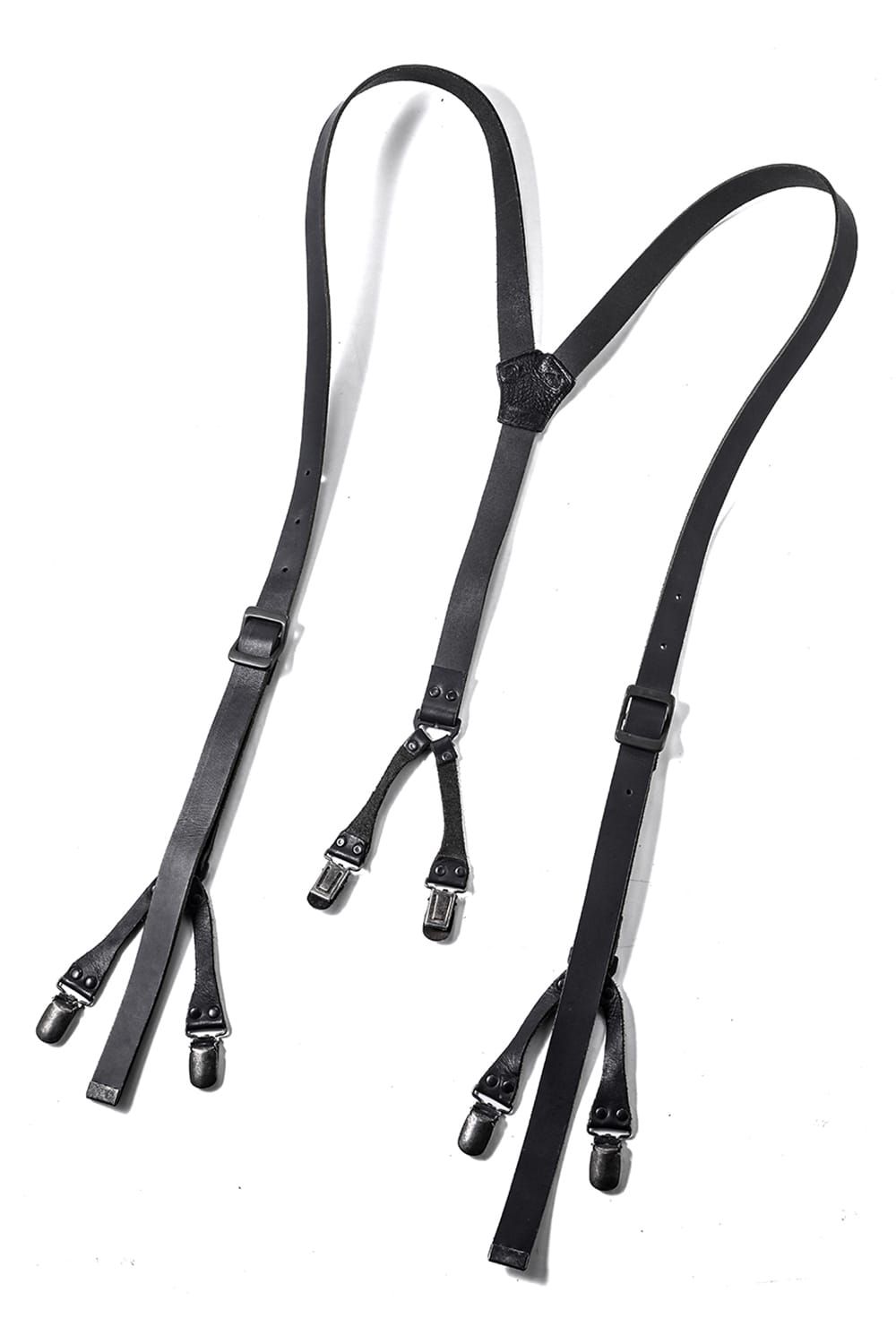 《2027SS先行予約分》Narrow Leather Suspenders"Black" / ナローレザーサスペンダー