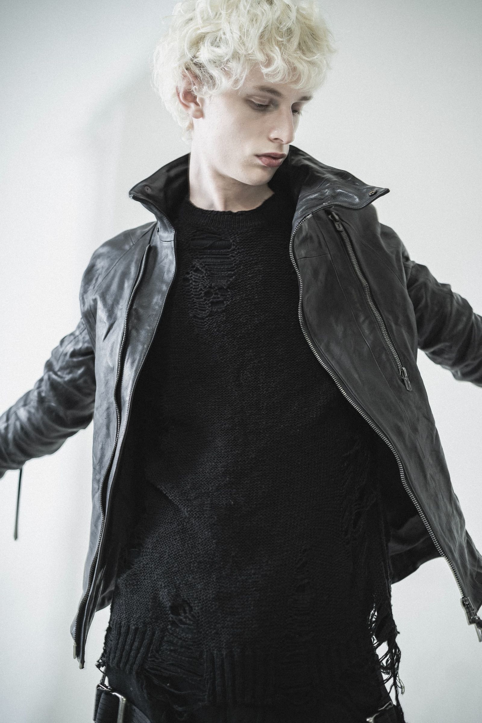 《2027SS先行予約分》Horse Leather High-Neck Jacket"Black" / ホースレザーハイネックジャケット"ブラック"