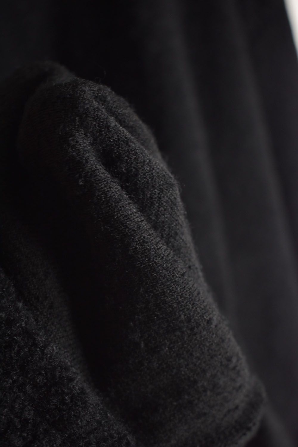 Loop Knit Oversized Layered Hooded Pullover"Black" / ループニットオーバーサイズレイヤードフーデッドプルオーバー"ブラック"