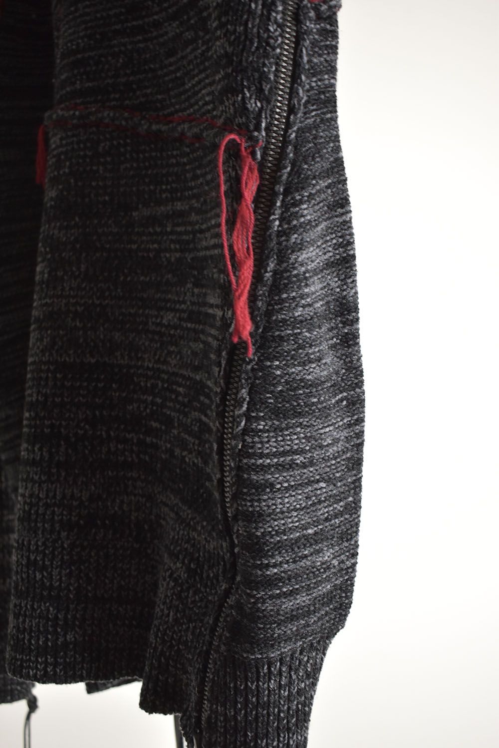 Wool Knit Zip Pullover "Charcoal" / ウールニットジッププルオーバー"チャコール"