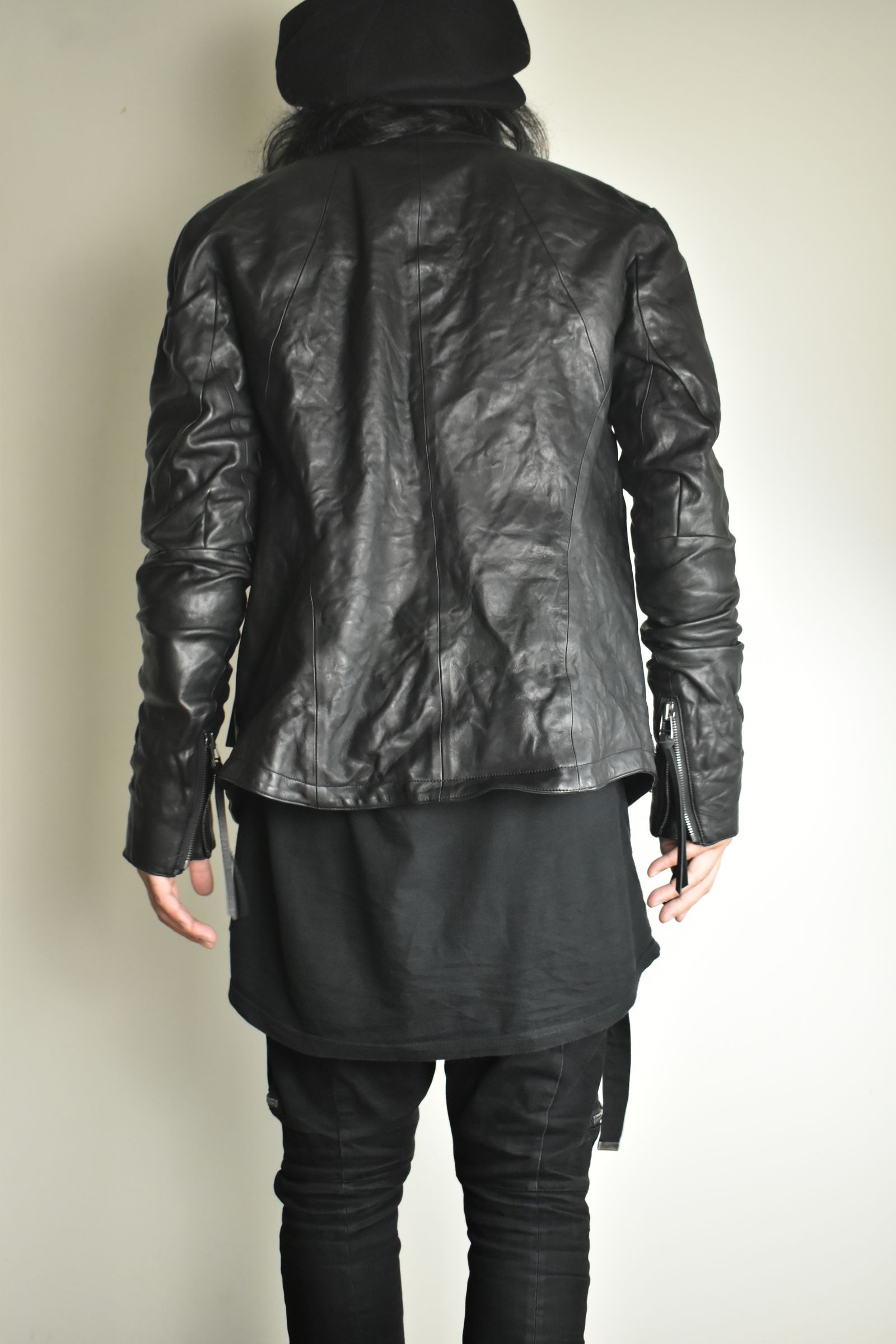 Horse Leather Collar Detachable Jacket"Black" / ホースレザーカラーデタッチャブルジャケット"ブラック"