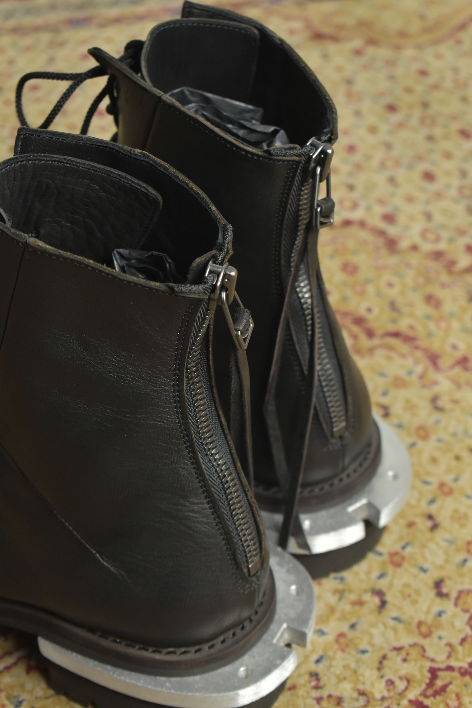 Metal Heel Balmoral Back Zip Boots"Teacore Black" / メタルヒールバルモラルバックジップブーツ"ティーコアブラック"