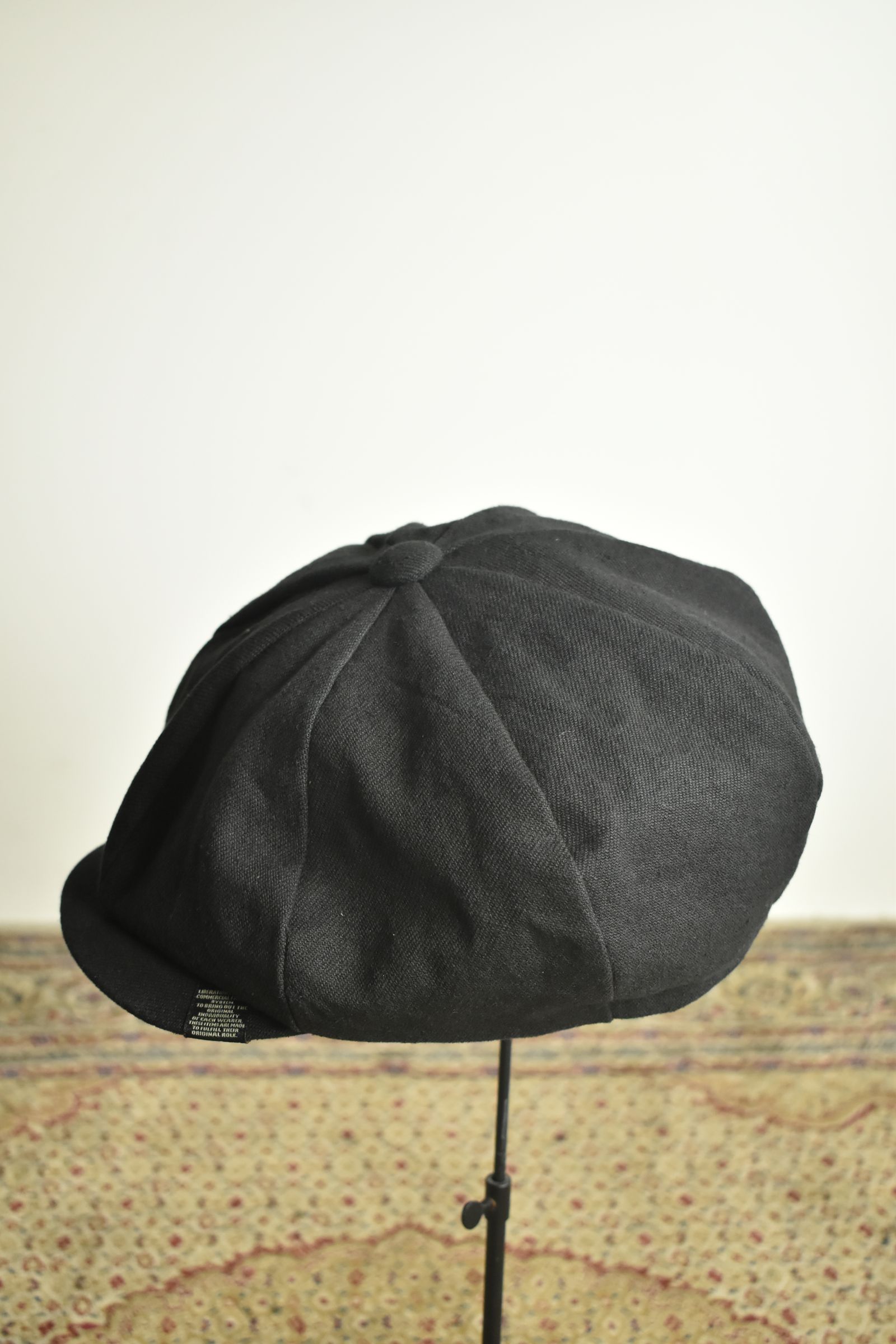 Backbrushed Twill Casquette "Black" / バックブラッシュドツイルキャスケット"ブラック"