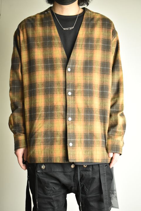 《2026AW先行予約》Plaid Cardigan Shirts""Soft Greige / Black Camel / Warm Brown" " / プレイドカーディガンシャツ"ソフトグレージュ/ブラックキャメル/ウォームブラウン"
