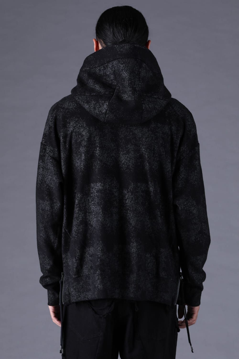 《2027SS先行予約分》Crack-Coated Jersey Hooded Jacket"Black" / クラックコーティングジャージーフーデッドジャケット"ブラック"