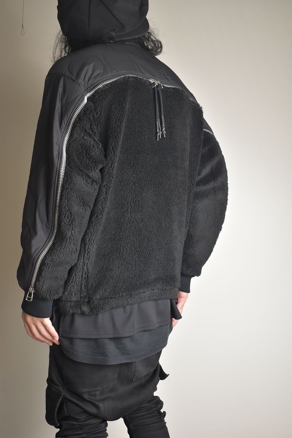 Combination Zip Boa Jersey"Black" / コンビネーションジップボアジャージー"ブラック"