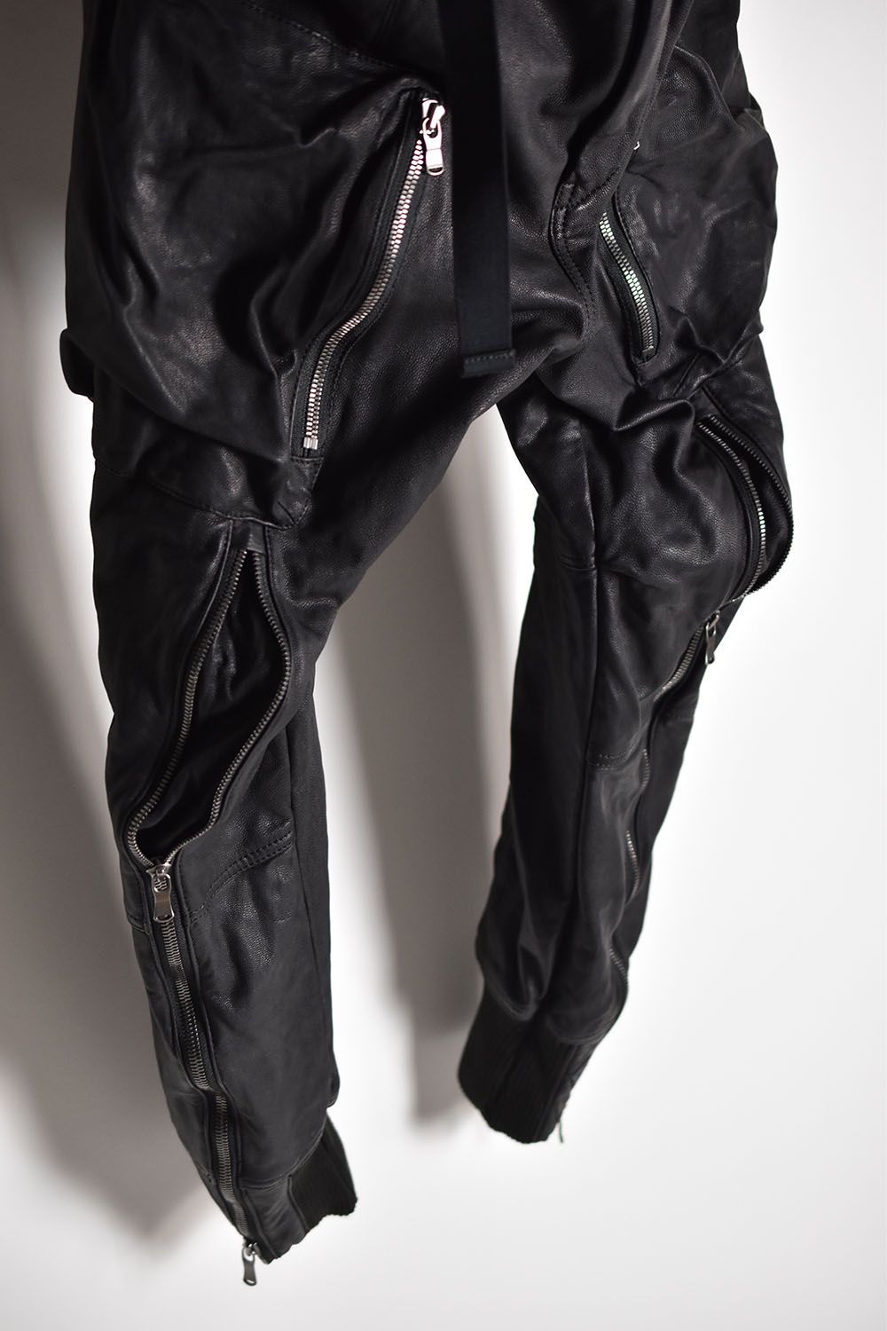Goat Leather Rib Pants"Black"/ゴートレザーリブパンツ"ブラック"