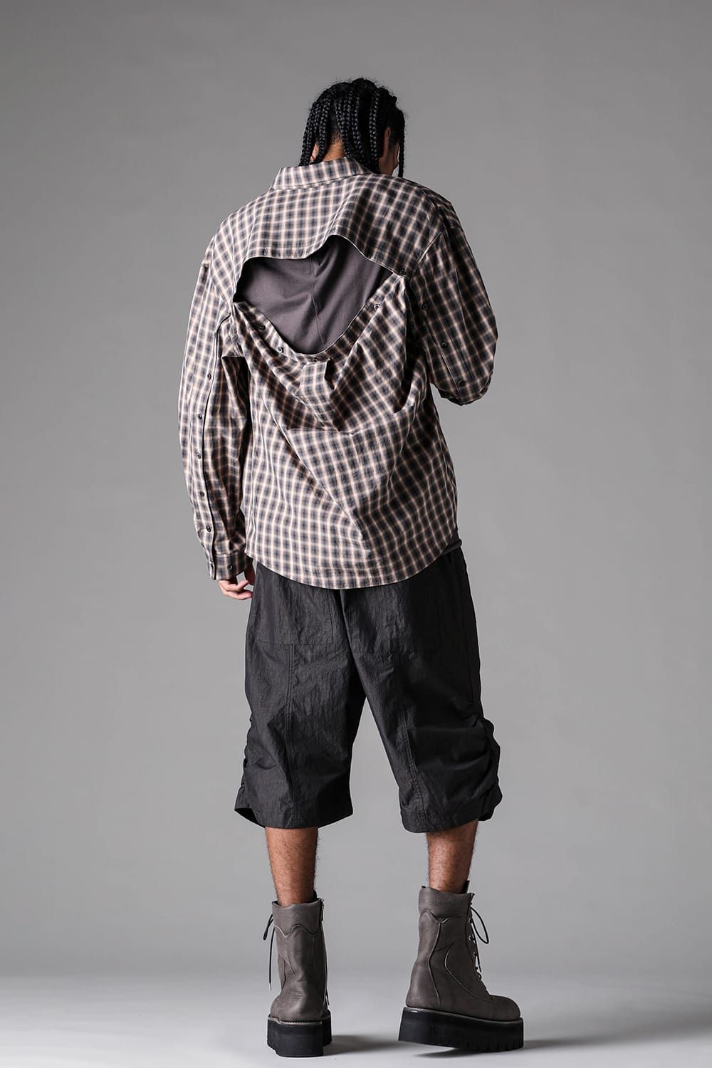 《2027SS先行予約》Cotton Nylon Side Gather Shorts"Black" / コットンナイロンサイドギャザーショーツ"ブラック"