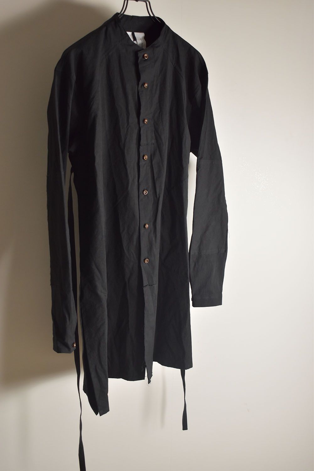 Strings Raw Edge Over Shirts"Black" / ストリングスローエッジオーバーシャツ"ブラック"