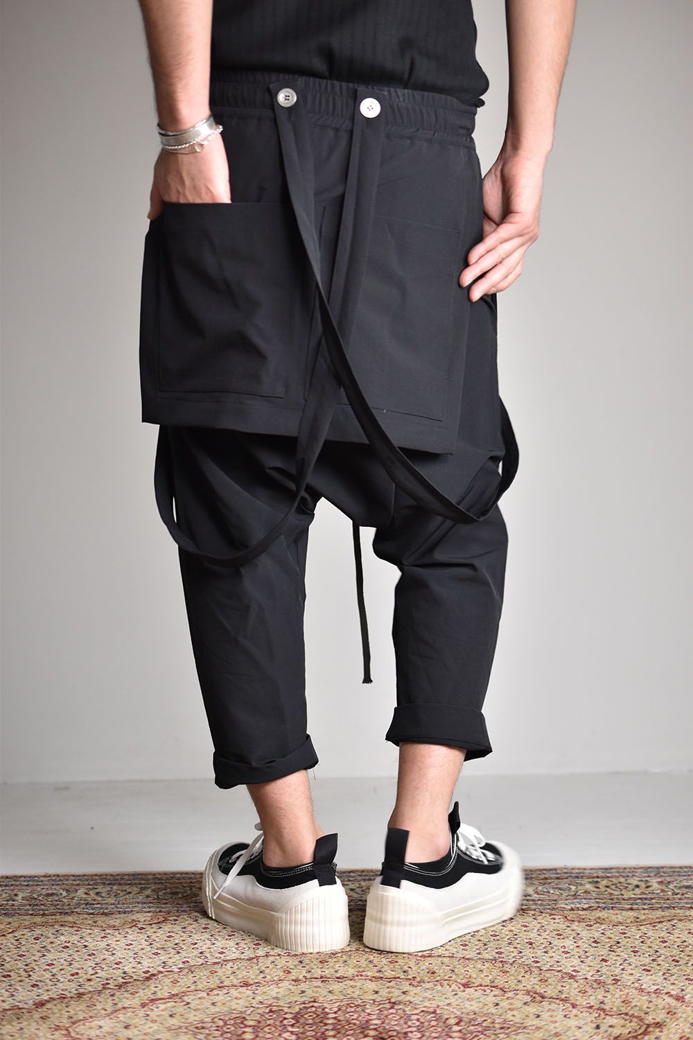 Skirt Combi suspenders Pants"Black"/スカートコンビサスペンダーパンツ"ブラック"