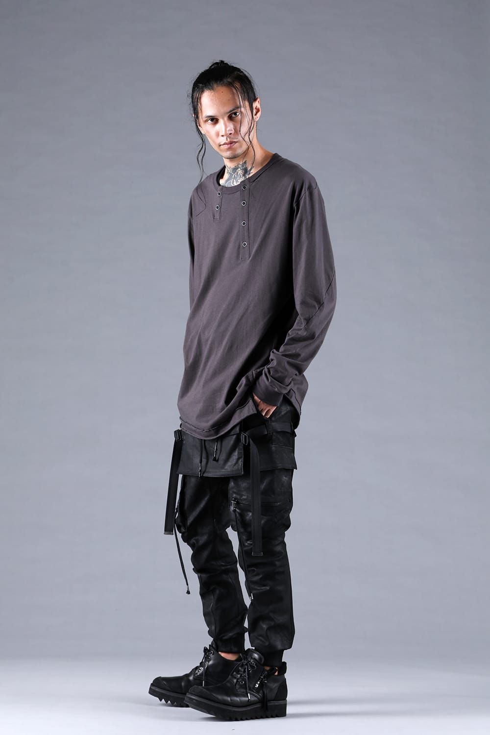 Product Coating Bag Attached Cargo Jogging Pants"Black" / 製品コーティングバッグアタッチドカーゴジョグパンツ"ブラック"