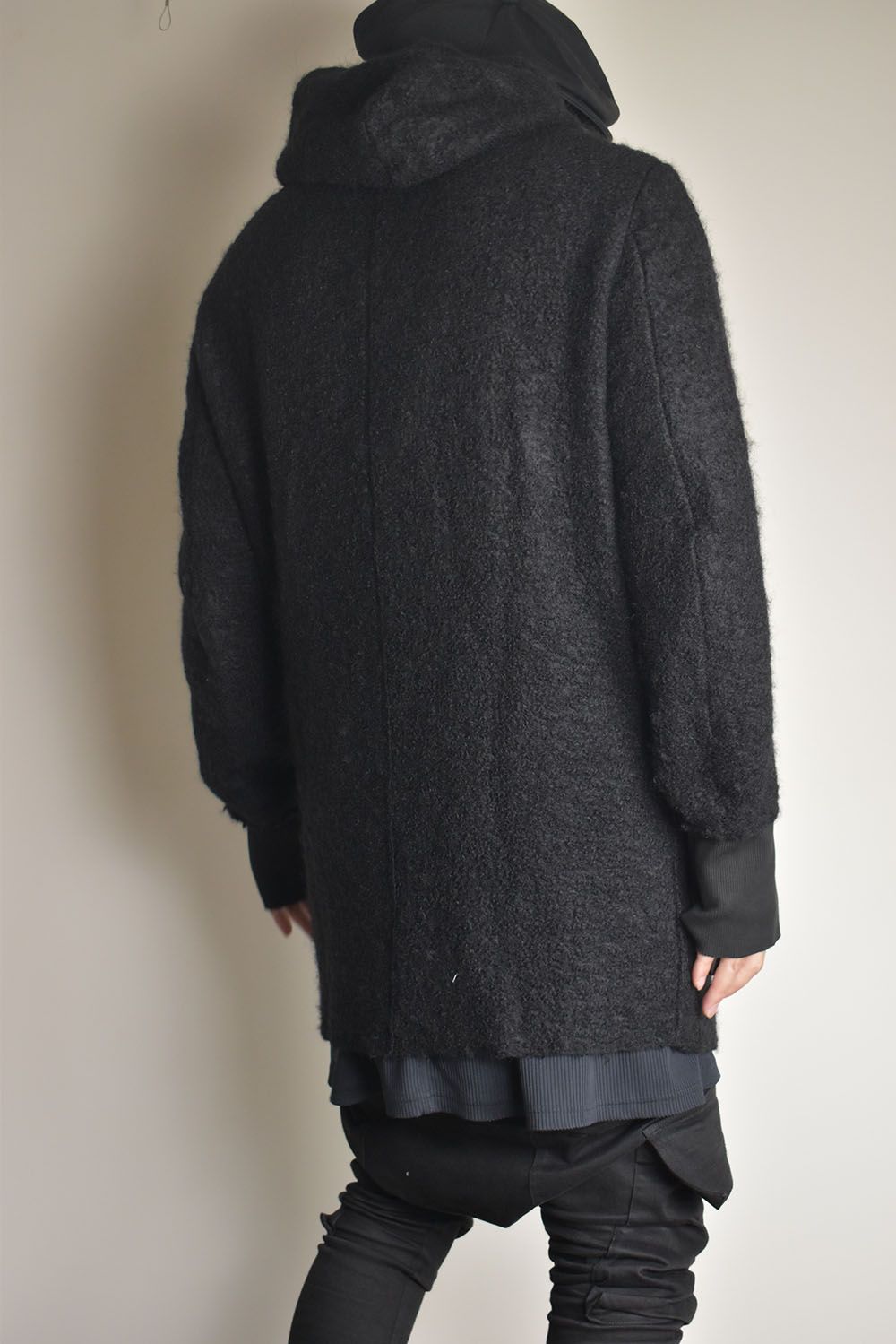 Mohair Knit Zip Hoodie "Black" / モヘアニットジップフーディ"ブラック"