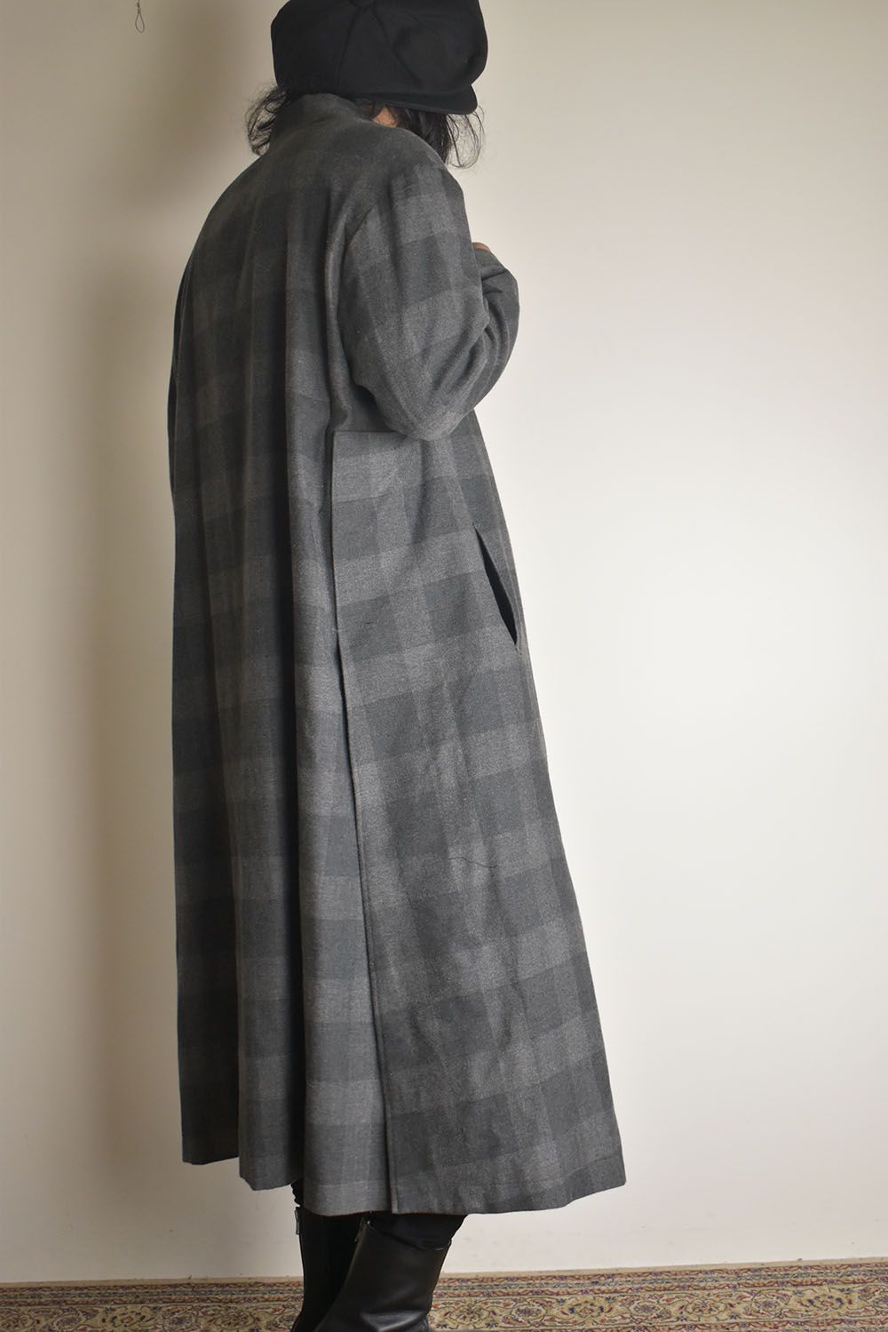 Mao Collar Long Coat"Grey" / マオカラーロングコート"グレー"