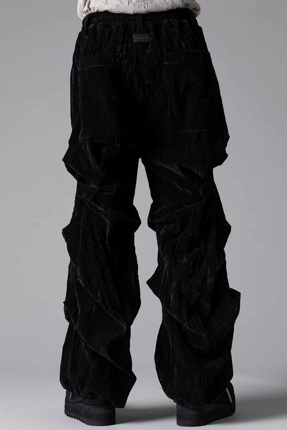 《2025AW先行予約》Washer Velour Tuck Wide Pants"Black" / ワッシャーベロアタックワイドパンツ"ブラック"