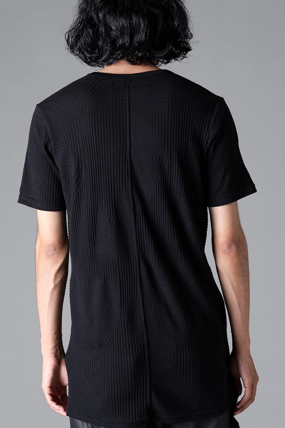 《2026SS先行予約》Deformed Stripe Pattern Slim Tee "Black / Cream" /ディフォルメドストライプパターンスリムTee"ブラック/クリーム"