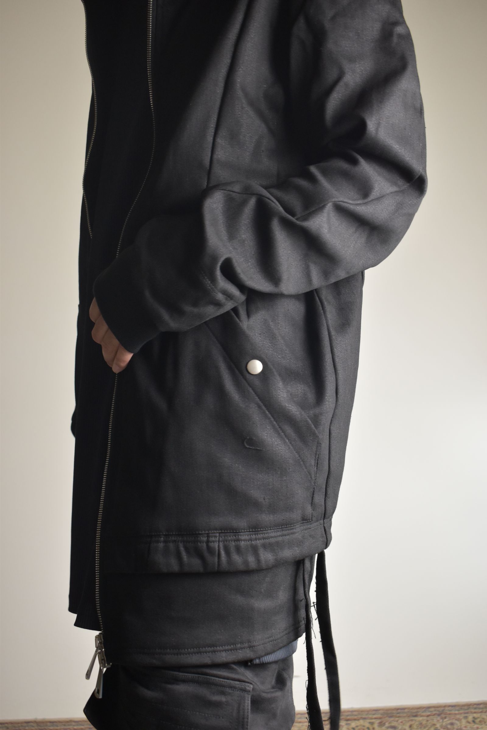 Bonding  Hoodie Denim Blouson"Black" / ボンディングフーデッドデニムブルゾン"ブラック"