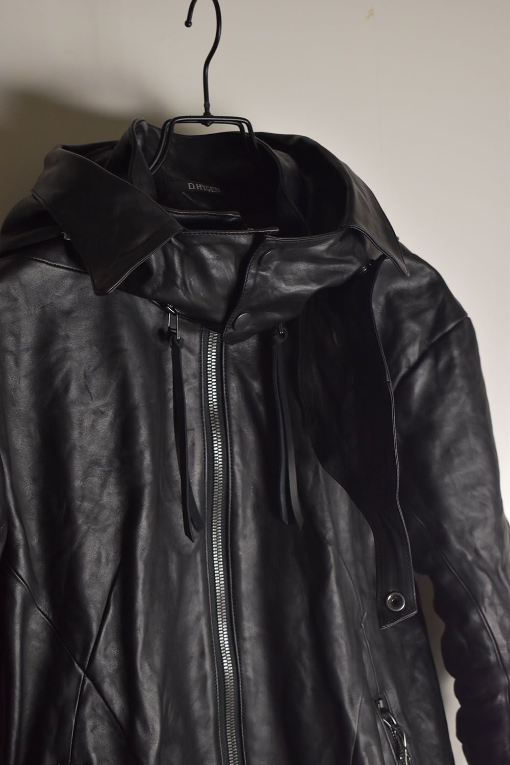 Horse Leather Hood Attachd Jacket "Black" / ホースレザーフードアタッチドジャケット"ブラック"