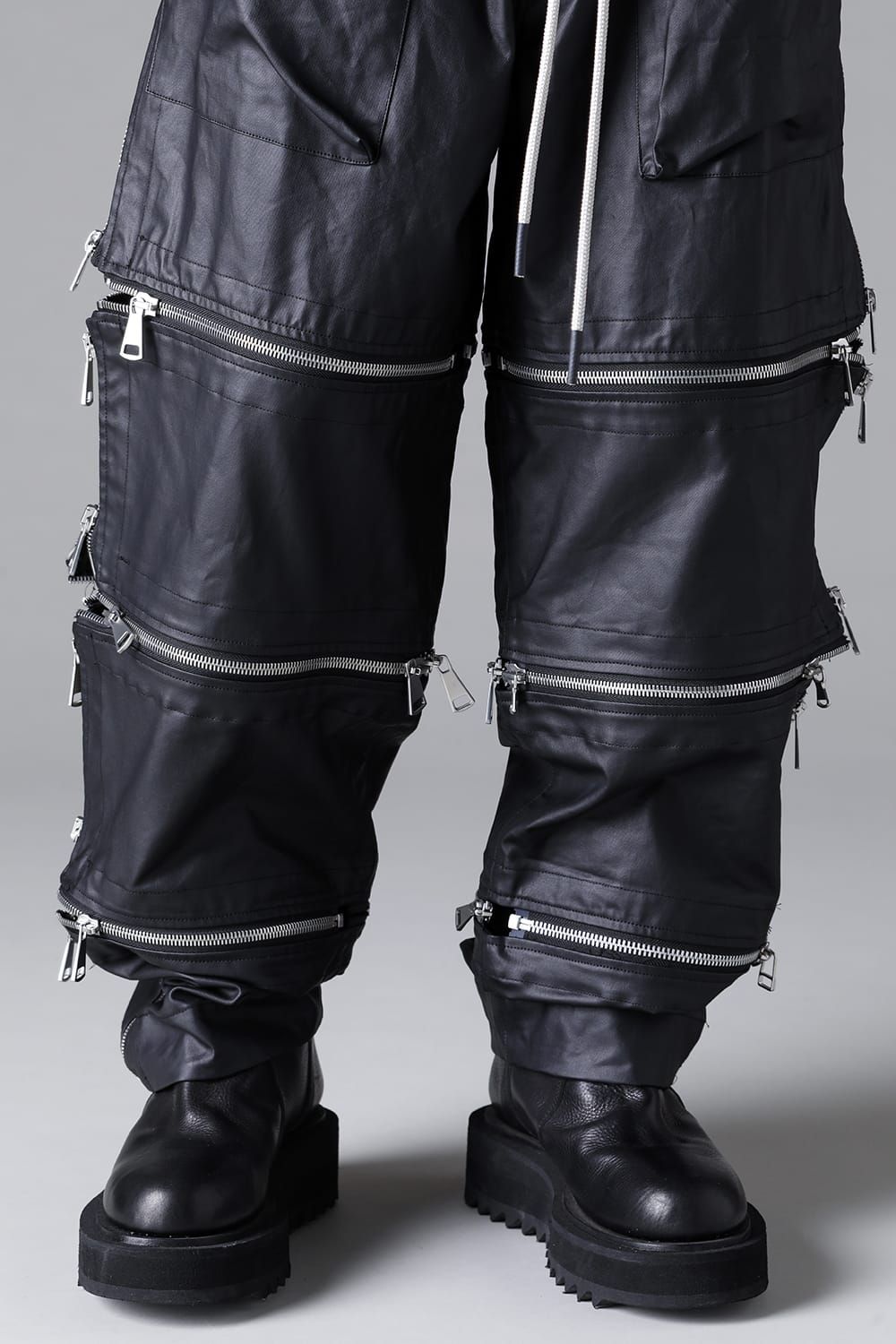 《2026SS先行予約》Matte Coating Zip Wide Pants"Black" / マットコーティングジップワイドパンツ"ブラック"
