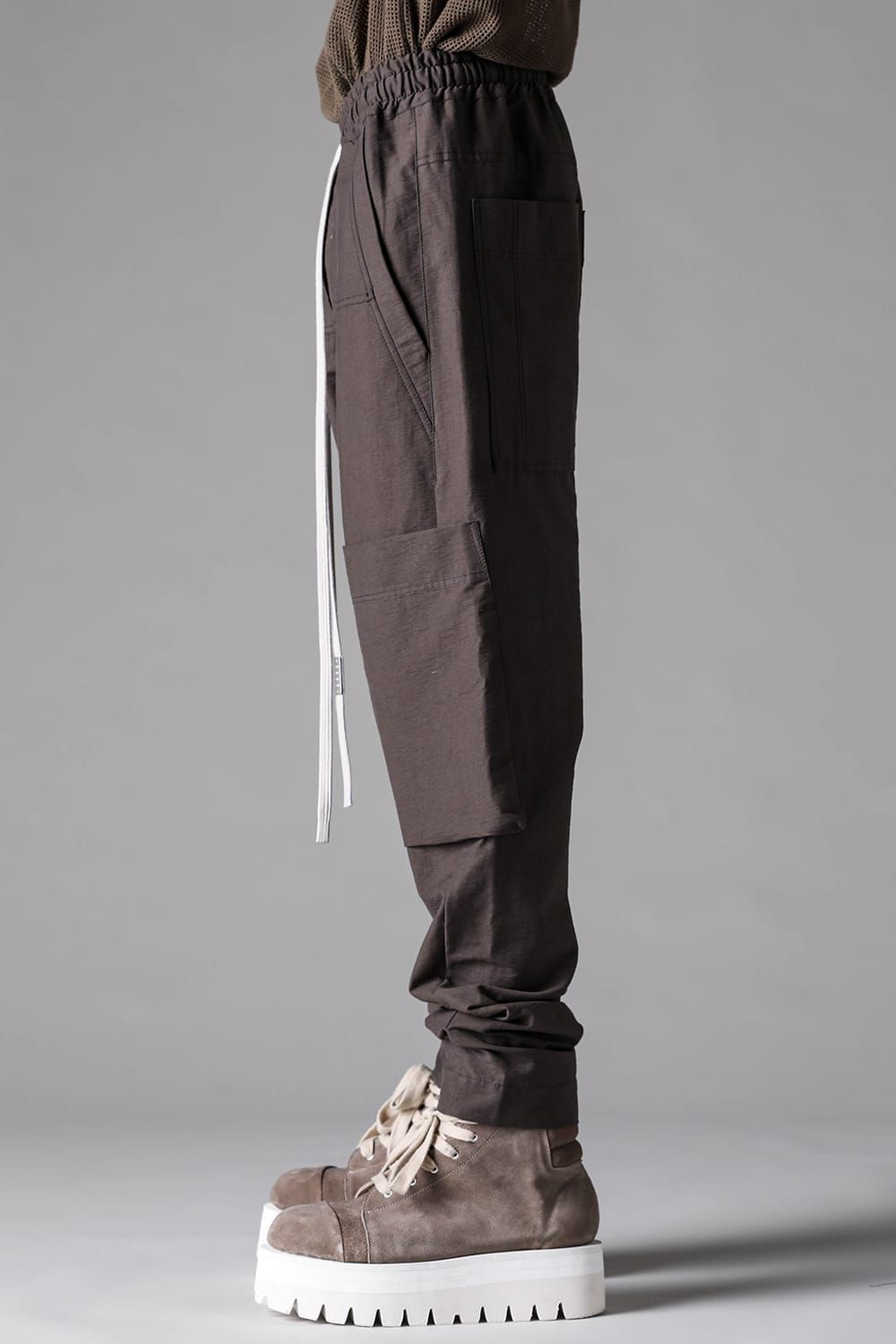 《2027SS先行予約》Cotton Nylon Cargo Taperd Pants"Black / Ivory / D.khaki" / コットンナイロンカーゴテーパードパンツ "ブラック / アイボリー /ダークカーキ"