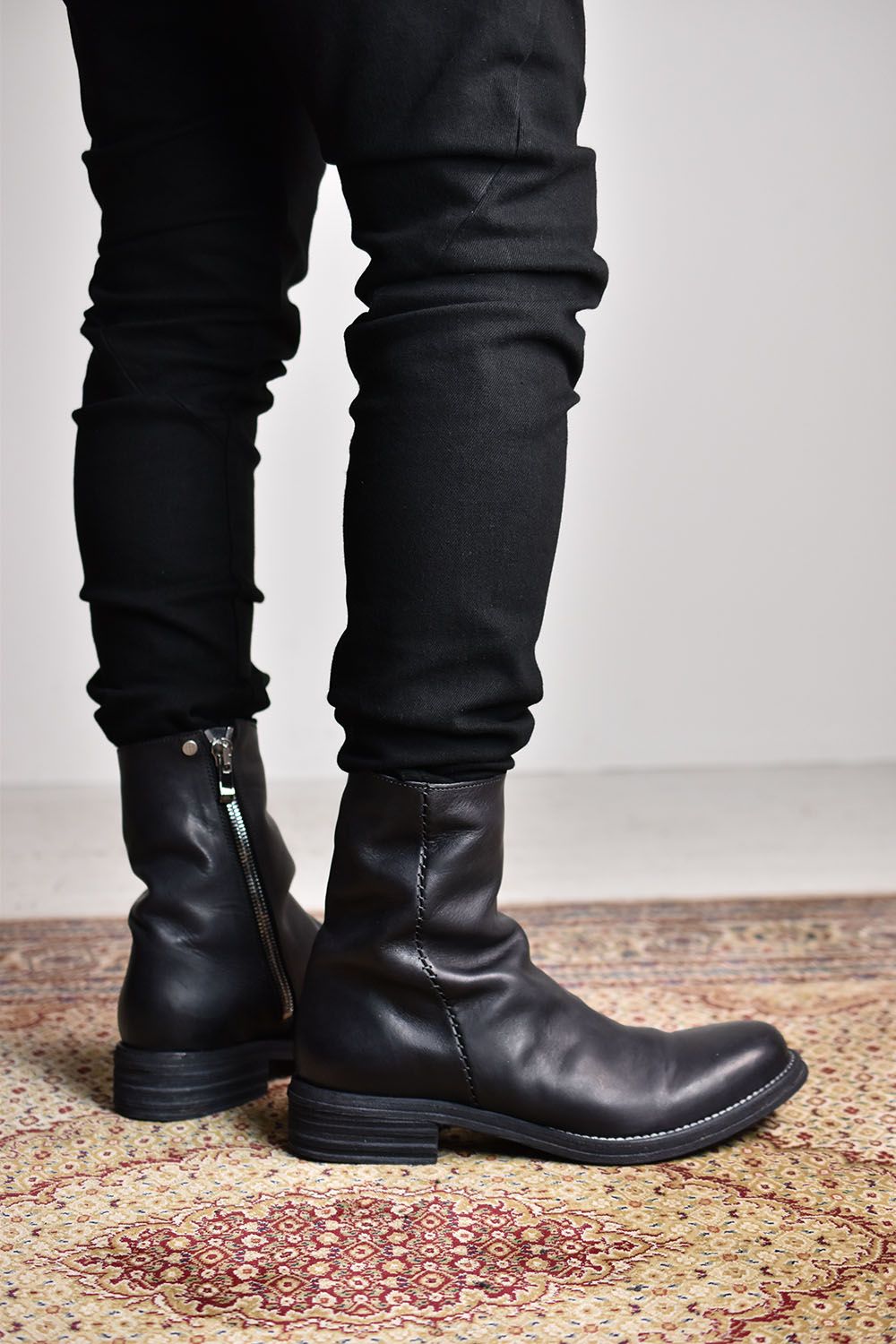 xx incarnation Itary Horse Garment Dye Side Zip Boot"Black"/イタリーホース製品染サイドジップブーツ"ブラック"