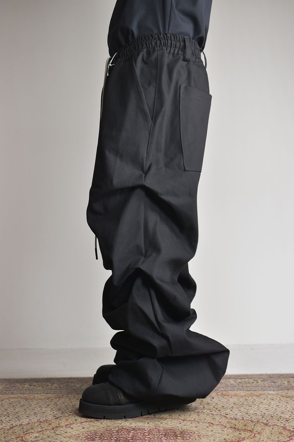 《2025AW先行予約》Denim Tuck Wide Pants"Black/Navy"/デニムタックワイドパンツ"ブラック/ネイビー"