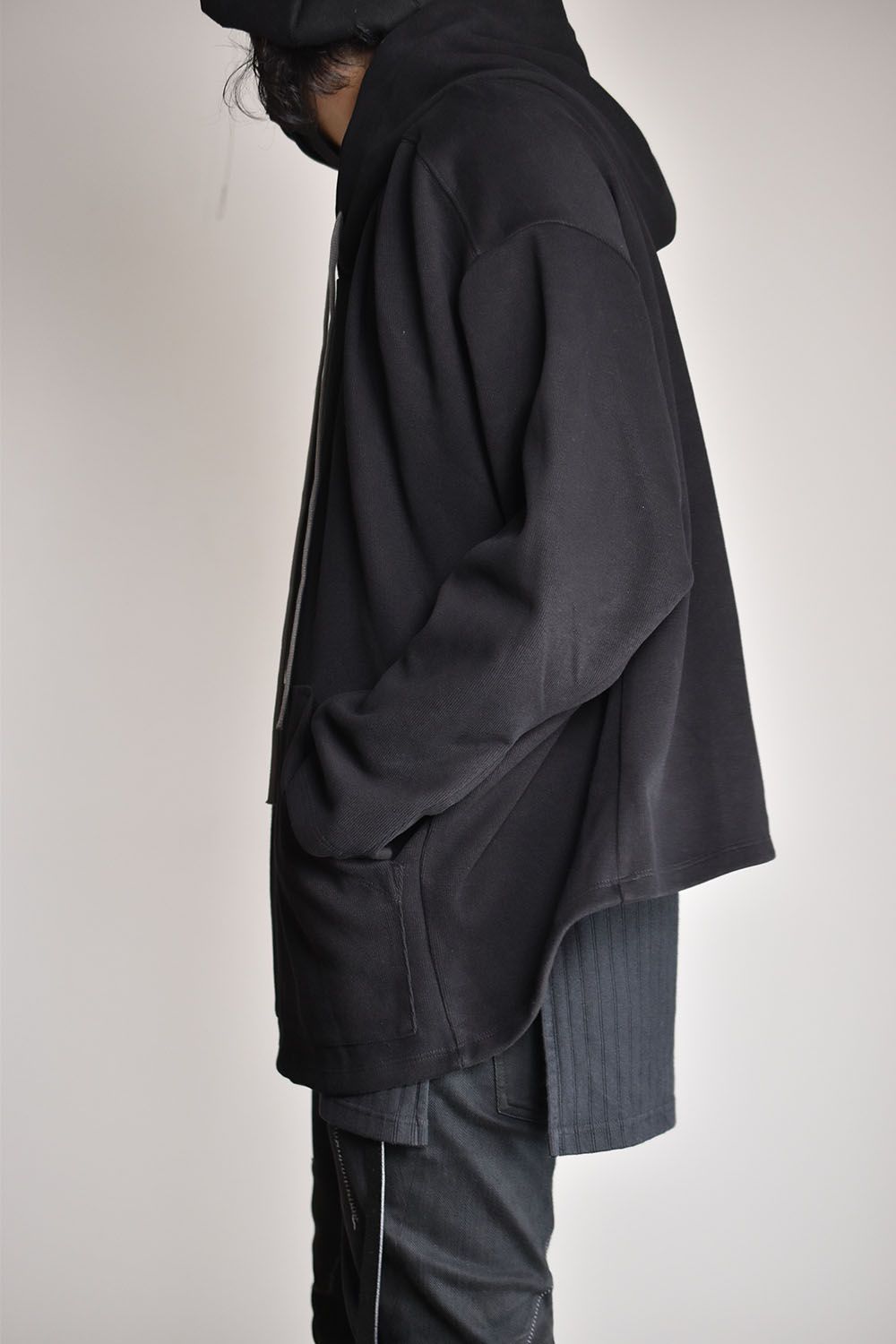 Dolman Hoodie Knit Pullover"Black"/ドルマンフーディニットプルオーバー"ブラック"