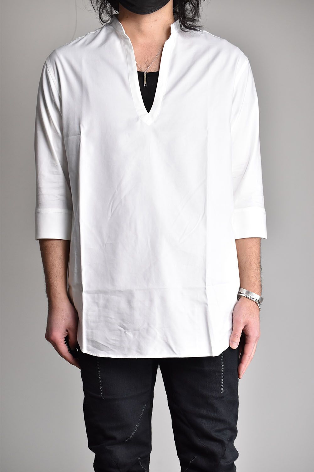 Cotton Rayon Sapphire Cool Skipper Shirts"White"/コットンレーヨンサファイアクールスキッパーシャツ"ホワイト"