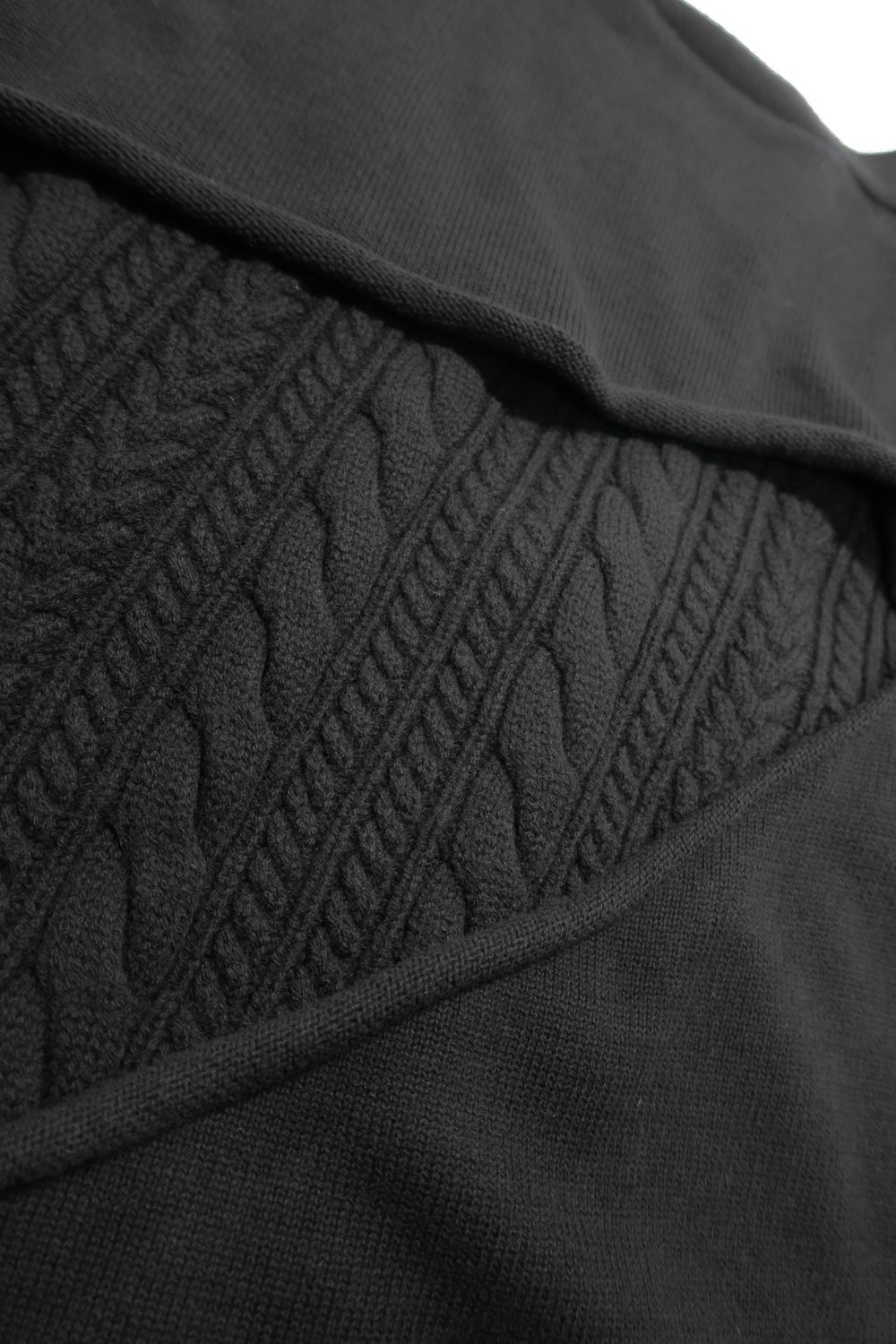 Layered Cut Out Knit Cardigan"Black"/レイヤードカットアウトニットカーディガン"ブラック"