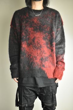 Gradation Mohair Knit Pullover"Black-Red" / グラデーションモヘアニットプルオーバー"ブラックレッド"