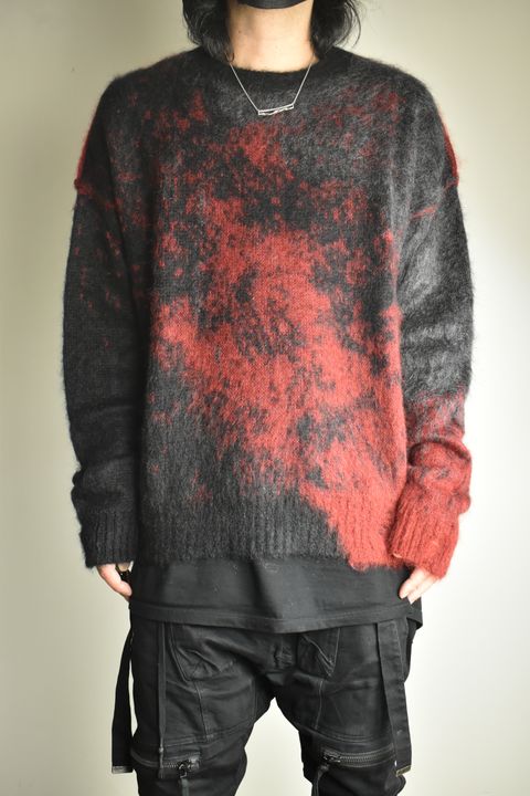 Gradation Mohair Knit Pullover"Black-Red" / グラデーションモヘアニットプルオーバー"ブラックレッド"