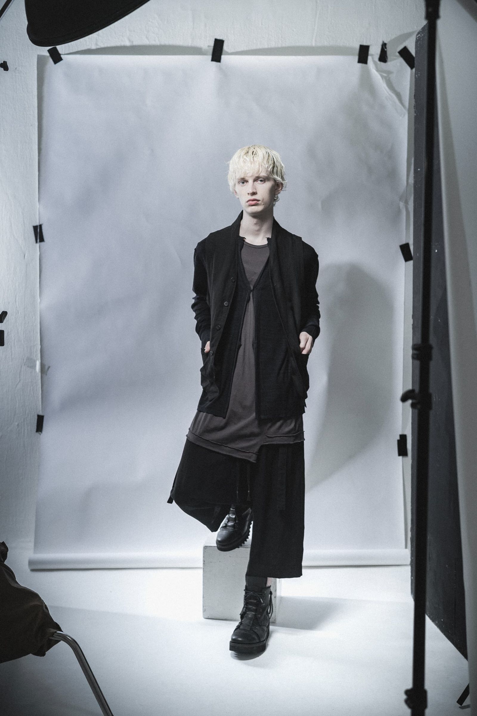 《2027SS先行予約分》16G High Gauge Silk Cotton Knit Cardigan"Black / Navy" / 16Gハイゲージシルクコットンニットカーディガン"ブラック / ネイビー"