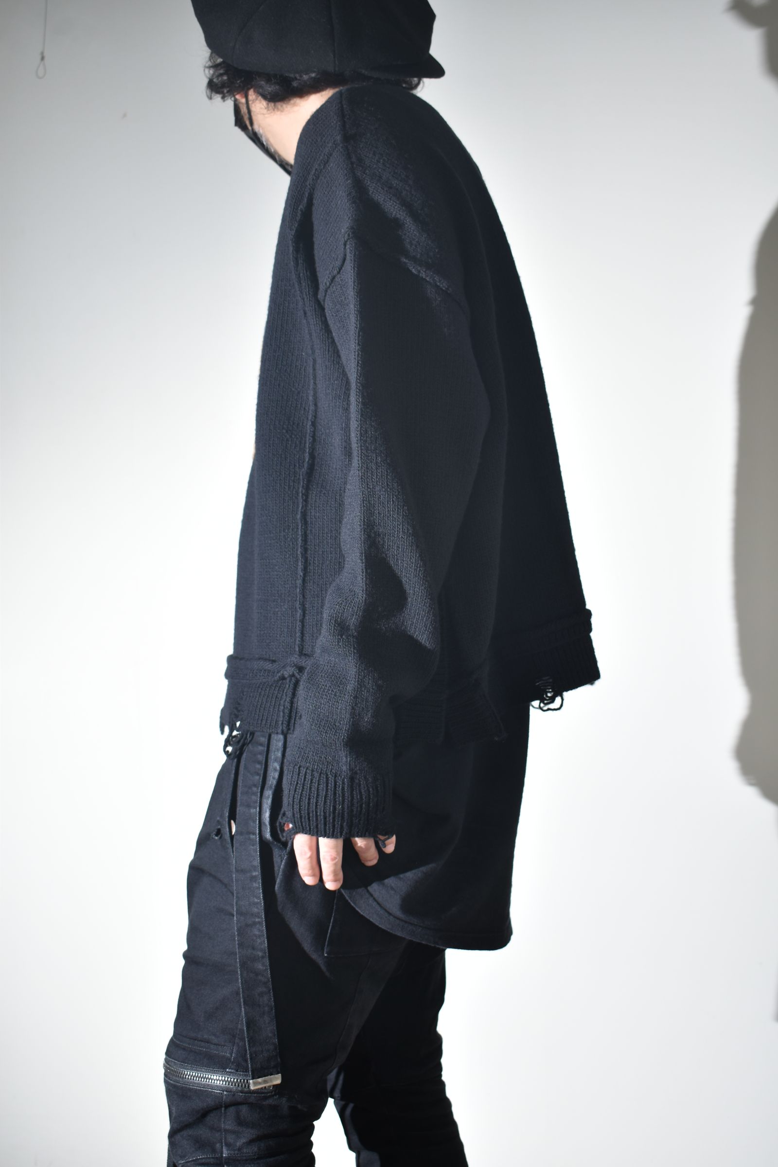 Dog Motif Intarsia Sweater "Black" / ドッグモチーフインターシャセーター"ブラック"