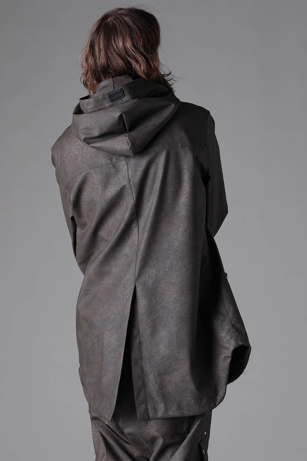 《2026AW先行予約》Vegan Leather Hoodie Blouson"Khaki" / ヴィーガンレザーフーディブルゾン"カーキ"