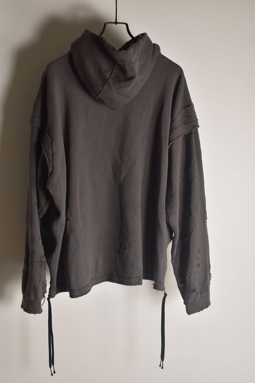 Untwisted Sweat Oversized Pullover Hoodie "Charcoal" / 無撚糸裏毛オーバーサイズプルオーバーフーディー"チャコール"