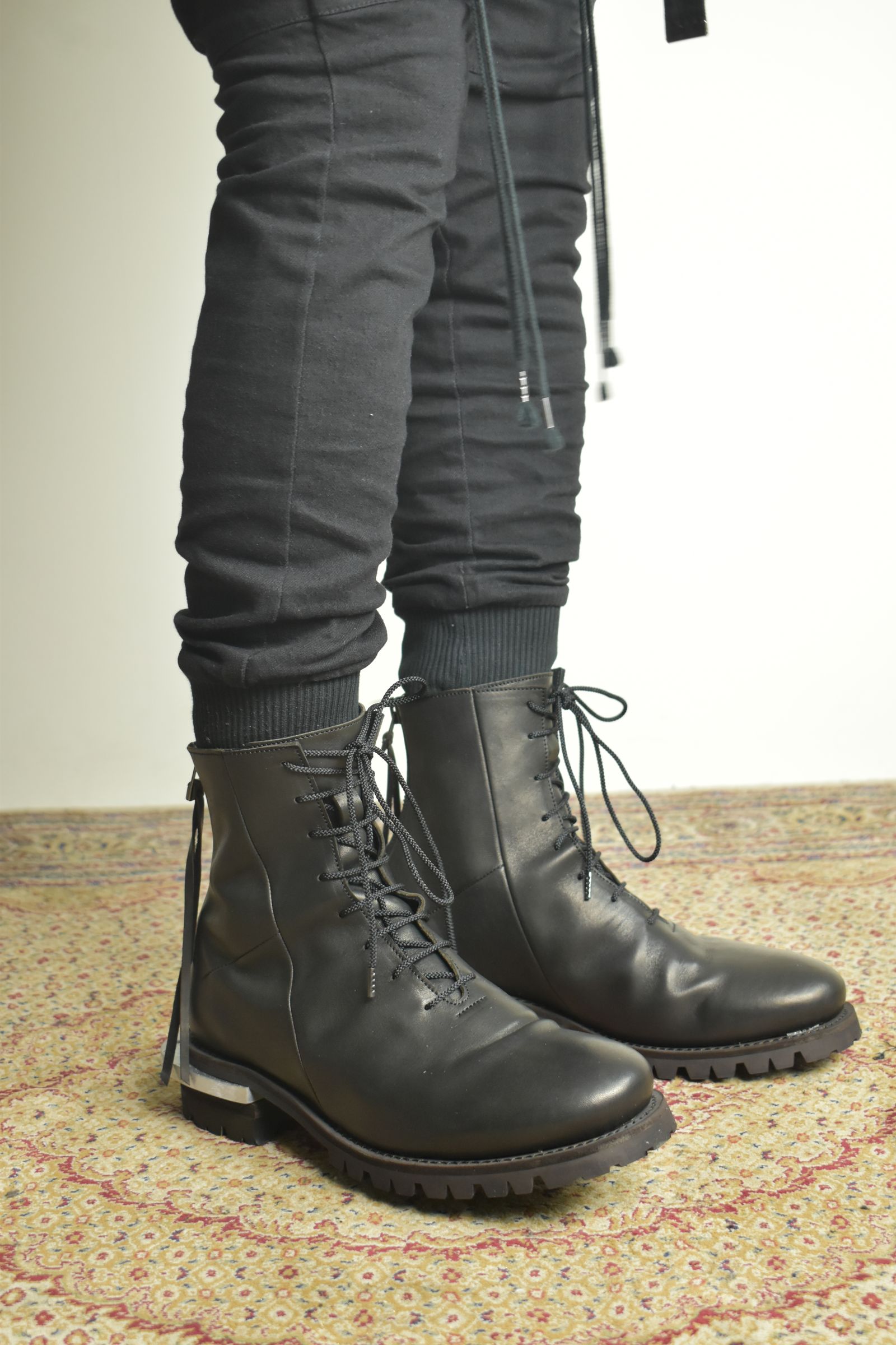Metal Heel Balmoral Back Zip Boots"Teacore Black" / メタルヒールバルモラルバックジップブーツ"ティーコアブラック"