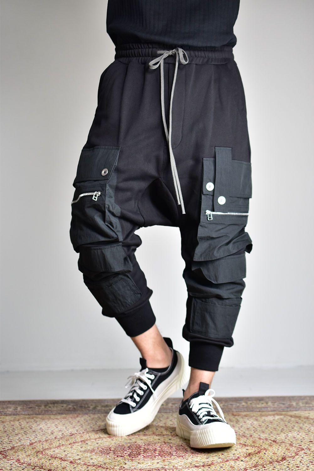 Military Sarouel Long Pants"Black"/ミリタリーサルエルロングパンツ"ブラック"