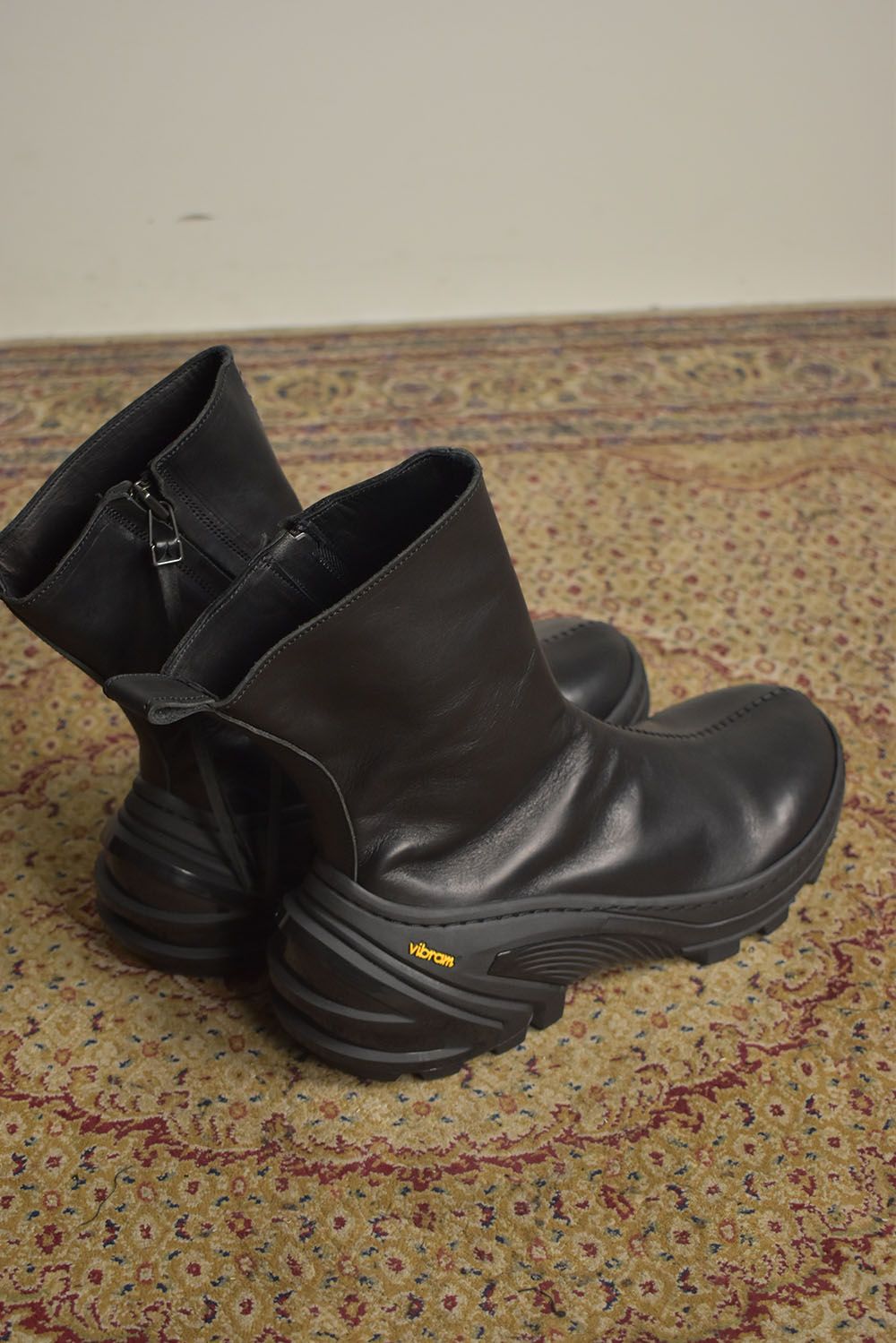 Over Lock Side Zip Boots_Maryam Horse Front "Black" / オーバーロックサイドジップブーツ マリアムホースフロント"ブラック"
